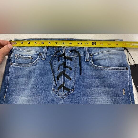 Genetic Los Angeles Vintage Jagger Flare Jeans 32x34 Stretch Lace-Up NWT - Picture 8 of 15